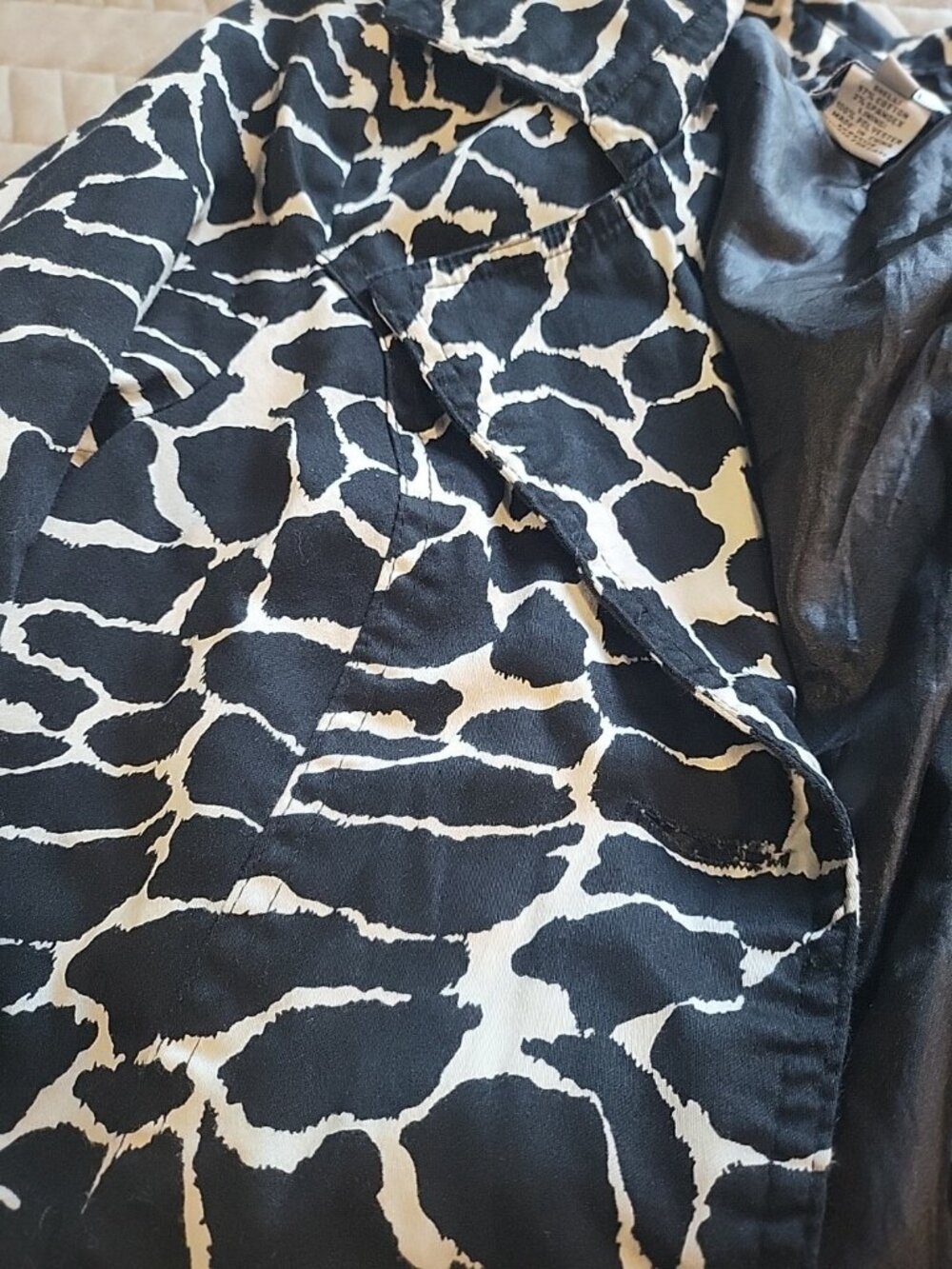Luii Animal Print Jacket Small Tie Front Safari Chic Peplum Lightweight Coat - Picture 15 of 16